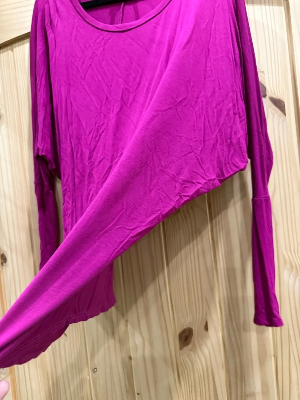 MOA COLLECTION Magenta Rayon Spandex Dolman Batwing Sleeve Top - Picture 5 of 6